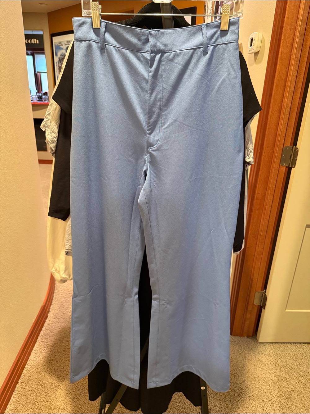 Free People Light Blue Wide-Leg Trousers